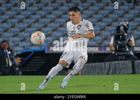 Montevideo, Uruguay. 30. Oktober 2024. Jefferson Savarino aus Botafogo spielt den Ball im Halbfinale des zweiten Legs zwischen dem uruguayischen Peñarol und dem brasilianischen Botafogo der Copa CONMEBOL Libertadores 2024 im Centenario Stadium in Montevideo, Uruguay am 30. Oktober 2024. Foto: Pool Pelaez Burga/DiaEsportivo/Alamy Live News Credit: DiaEsportivo/Alamy Live News Stockfoto