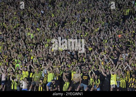 Montevideo, Uruguay. 30. Oktober 2024. Penarol Fans, während des Halbfinales des zweiten Legs zwischen dem Uruguay-Spieler Peñarol und dem brasilianischen Botafogo der Copa CONMEBOL Libertadores 2024, im Centenario Stadium in Montevideo, Uruguay am 30. Oktober 2024. Foto: Pool Pelaez Burga/DiaEsportivo/Alamy Live News Credit: DiaEsportivo/Alamy Live News Stockfoto