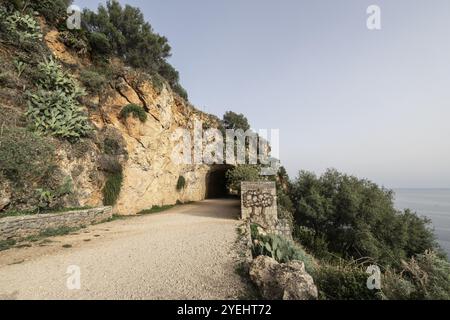 Eintritt zum Zingaro Nationalpark, Sizilien, Italien, Europa Stockfoto