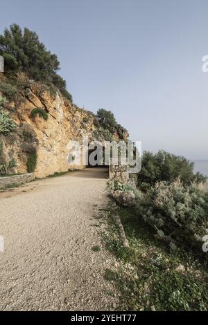 Eintritt zum Zingaro Nationalpark, Sizilien, Italien, Europa Stockfoto