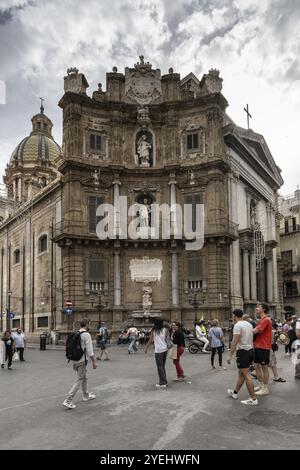 Altstadt Von Palermo, Quattro Canti, Sizilien, Italien, Europa Stockfoto