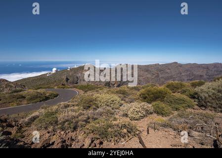 Astronomisches Observatorium in Roque de los muchachos, höchster Gipfel der Insel La Palma, Kanarische Insel, Spanien, Europa Stockfoto