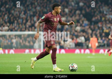 London, Großbritannien. 30. Oktober 2024. Sávio von Manchester City während des Spiels Tottenham Hotspur FC gegen Manchester City Carabao Cup Achtelfinale im Tottenham Hotspur Stadium, London, England, Vereinigtes Königreich am 30. Oktober 2024 Credit: Every Second Media/Alamy Live News Stockfoto