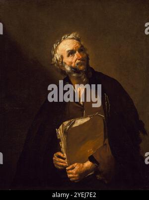 A Philosoph Jusepe de Ribera (Spanien, Játiva bei Valencia, 1591-1652, aktiv Italien, Neapel) Spanien, 1637 Gemälde Öl auf Leinwand Stockfoto