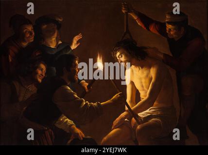 Die Verspottung von Christ Gerrit van Honthorst (Nordholland, 1590-1656, aktives Italien und England) um 1617 Gemälde Öl auf Leinwand Stockfoto