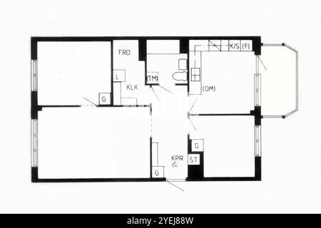 Architektonischer Hintergrund. Teil des Architekturprojekts, Architekturplan eines Büros Stockfoto