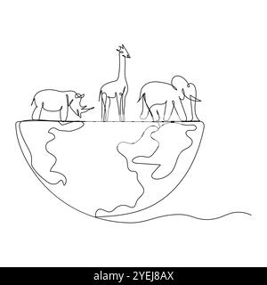 Der Internationale Tag der Wälder wurde am 21. März Line Art Design durch Resolution der Generalversammlung der Vereinten Nationen am November eingerichtet Stock Vektor