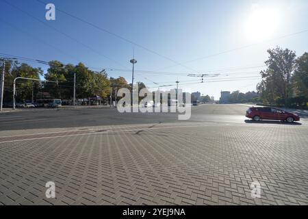 Chisinau, Moldawien. Oktober 2024. Panoramablick auf den Platz der Großen Nationalversammlung im Stadtzentrum Stockfoto