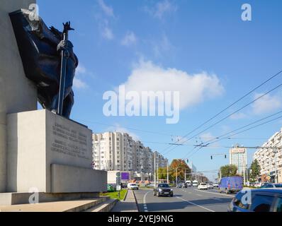 Chisinau, Moldawien. Oktober 2024. Das Denkmal für diejenigen, die im Zweiten Weltkrieg gefallen sind, im Stadtzentrum Stockfoto