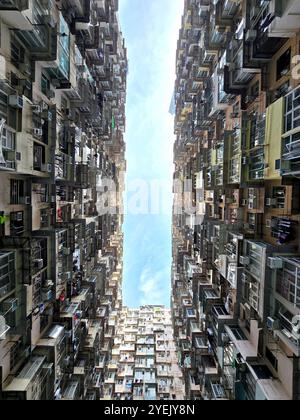 Das Monster Building (Yick Fat Building) in Quarry Bay, Hongkong. Stockfoto