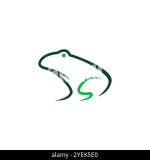 Frog Line Minimal Logo Vector Design. Frosch Logo Design Linie Symbol Vektor Illustration Stock Vektor