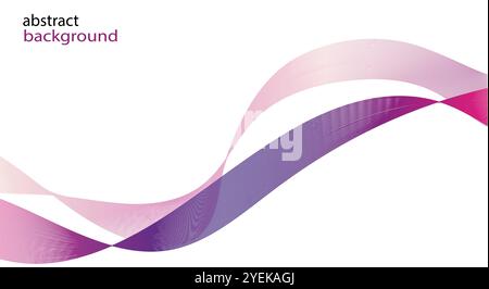 Abstraktes Design mit glatten, welligen Linien in sanften Rosa- und Violetttönen vor einem sauberen weißen Hintergrund. Vektorabbildung Stock Vektor