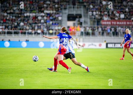 Louisville, Kentucky, USA. 30. Oktober 2024. Die USWNT besiegt Argentinien 3-0 in einem internationalen Freundschaftsspiel im Lynn Family Stadium in Louisville, Kentucky. Quelle: Kindell Buchanan/Alamy Live News Stockfoto