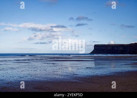 Nasser Sand bei Saltburn Scar. Stockfoto