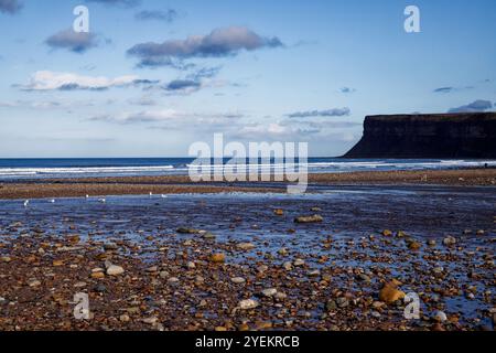 Der Strand bei Saltburn Scar. Stockfoto