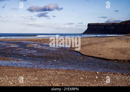 Der Strand bei Saltburn Scar. Stockfoto