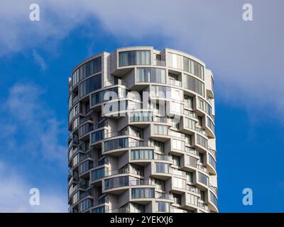 One Park Drive, Residential Skyscraper, Canary Wharf, Docklands, Isle of Dogs, London, England, Großbritannien, GB. Stockfoto