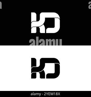 K D Monogramm Logo Design schwarz-weiß Stock Vektor