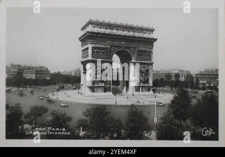 Vintage-Foto von Paris, L'Arc de Triomphe. Frankreich, 1951 Stockfoto