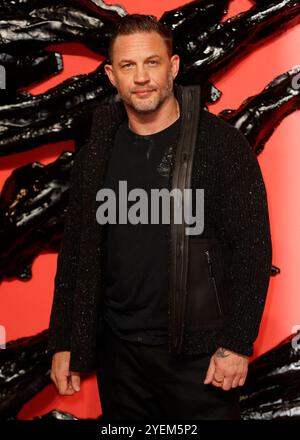 London, Großbritannien. Oktober 2024. Tom Hardy besuchte die britische Premiere von „Venom: The Last Dance“ im BFI IMAX, Waterloo, London (Foto: Mario Mitsis/SOPA Images/SIPA USA) Credit: SIPA USA/Alamy Live News Stockfoto