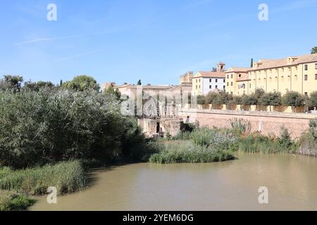 Blick auf die Mühle von Albolafia-Molino de la Albolafia-in der spanischen Stadt Cordoba, Andalusien, Spanien Stockfoto