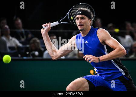 Paris, Frankreich. 31. Oktober 2024. Alexander ZVEREV (Deutschland) während des vierten Tages des Rolex Paris Masters 2024, ATP Masters 1000 Tennisturniers am 31. Oktober 2024 in der Accor Arena in Paris, Frankreich - Foto Matthieu Mirville/DPPI Credit: DPPI Media/Alamy Live News Stockfoto