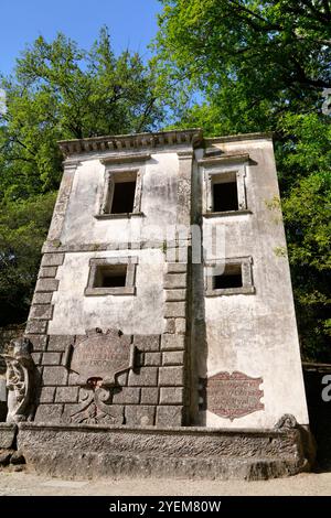 Schiefes Haus, Sacro Bosco, Heiliger Wald, Park der Monster, Parco dei Mostri, Bomarzo Stockfoto