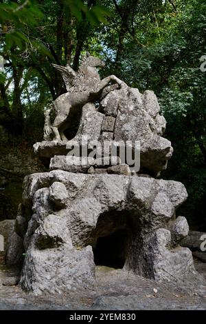 Sacro Bosco, Heiliger Wald, Park der Monster, Parco dei Mostri, Grotesque, Bomarzo, Provinz Viterbo Stockfoto