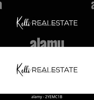 Kelli Real Estate Word Mark Logo Design Stock Vektor