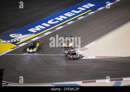 Sakhir, Bahrain, 31 60 2024.10.2024 91 2024, 55 HERIAU Francois (fra), MANN Simon (usa), ROVERA Alessio (ita), Vista AF Corse, Ferrari 296 GT3 #55, LM GT3, 60 SCHIAVONI Claudio (ita), CRESSONI Matteo (ita) 911, CAIROLI Matteo (ita) 91, Iron Lynx, Lamborghini Huracan GT3 vom 31. Oktober bis 2. November 2024 auf dem Bahrain International Circuit in Sakhir, Bahrain Stockfoto