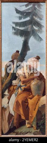 Zwei Männer sitzen unter einem Baum, etwa 1740–1746, Giovanni Battista Tiepolo (1696–1770), The National Gallery, London, Großbritannien Stockfoto