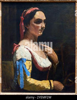 Italienerin, ca. 1870, Jean-Baptiste-Camille Corot (1796–1875), National Gallery, London, Großbritannien Stockfoto
