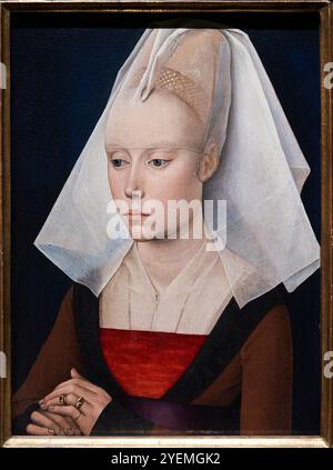 Porträt einer Dame, um 1460, Werkstatt von Rogier van der Weyden (um 1399–1464), National Gallery, London, Großbritannien Stockfoto