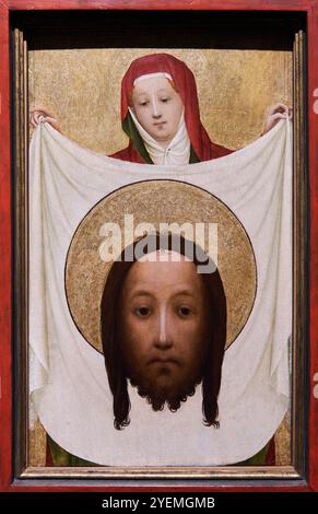 Saint Veronica mit dem Sudarium, um 1420, Meister der Saint Veronica (aktiv Anfang des 15. Jahrhunderts), National Gallery, London, Großbritannien Stockfoto