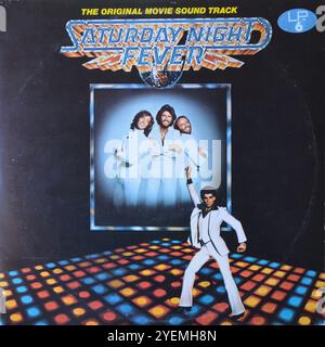 Verschiedene Künstler - Der Original-Soundtrack Saturday Night Fever - Original-Vinyl-Cover Stockfoto