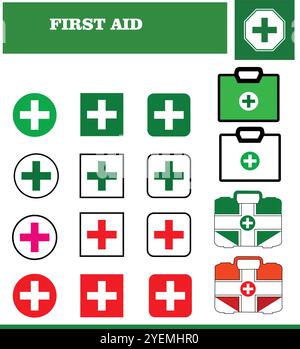 Erste-Hilfe-Symbole Stock Vektor