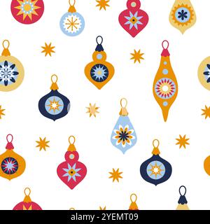 Weihnachten nahtlose Muster. Vektorillustration auf weißem Hintergrund Stock Vektor