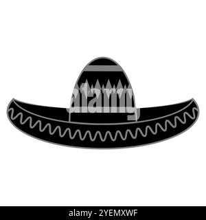 Vektor mexikanischer Sombrero mit Maracas. Cinco de Mayo Symbol isoliert auf weißem Hintergrund. Stock Vektor