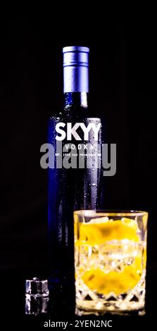 Skyy Vodka Flasche Stockfoto