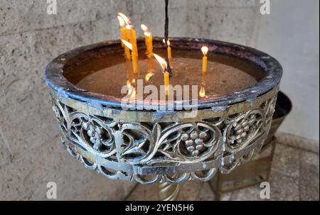 Blick von der Kathedrale Saint Demetrius in Berat, Albanien Stockfoto