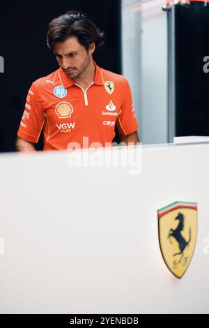 SAO PAULO, BRASILIEN - OKTOBER 31: Carlos Sainz aus Spanien und Ferrari beim FIA Formel 1 Grand Prix in Brasilien beim Autodromo Jose Carlos Pace am 31. Oktober 2024 in Interlagos, Sao Paulo, Brasilien. (Marcelo Machado de Melo /SPP) Credit: SPP Sport Press Photo. /Alamy Live News Stockfoto