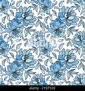 Nahtloses Muster mit Pfingstrosen Stockfoto