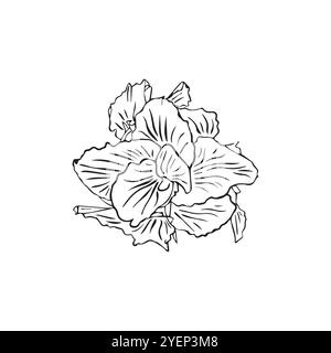 Eine durchgehende Linienzeichnung mit Beauty Fresh Canna for Garden Logo. Dekoratives Cannabislilienblütenkonzept für Postermotive zur Wohnkultur. Modern o Stock Vektor