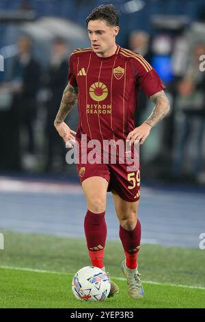 Stadio Olimpico, Rom, Italien. 31. Oktober 2024. Serie A Fußball; Roma versus Turin; Nicola Zalewski von AS Roma Credit: Action Plus Sports/Alamy Live News Stockfoto