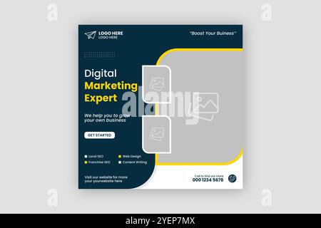 Digitales Business Marketing Social Media Post- und Webbannerdesign Stock Vektor