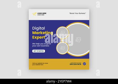 Digitales Business Marketing Social Media Post- und Webbannerdesign Stock Vektor