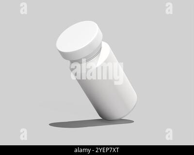 Weiße leere Pillenflaschen Mockup 3D-Rendering Stockfoto