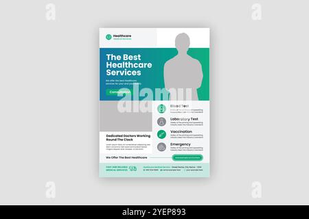 Healthcare Flyer Design, medizinische Flyer Vorlage Stock Vektor