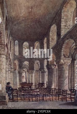 Innenraum der St. John's Chapel im White Tower, Blick nach Osten Teil der Serie Tower of London, gemalt von John Fulleylove und veröffentlicht 1908 Stockfoto