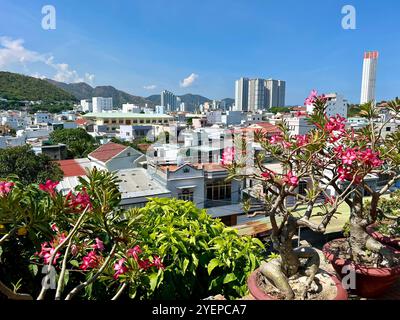 Nha Trang, Vietnam. August 2024. Blick auf die Stadt Nha Trang. Das Resort liegt an der Küste im Süden Vietnams und ist bekannt für seine Strände, Tauchplätze und Inseln vor der Küste. Vermerk: Carola Frentzen/dpa/Alamy Live News Stockfoto